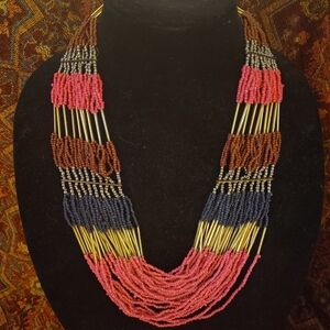 Vintage Seed Bead Multi-Strand Necklace